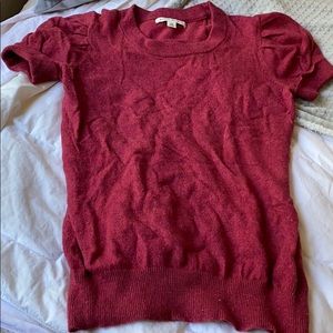 Short sleeve wool/cashmere mix sweater